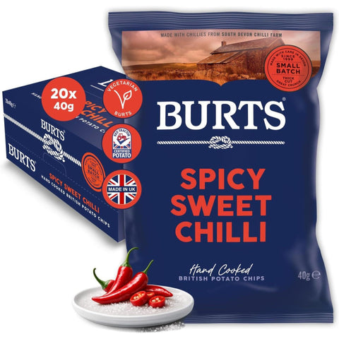 Case of Burts Spicy Sweet Chilli crisps, 20 x 40g packs