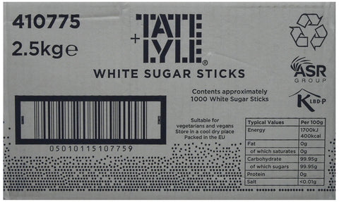Tate & Lyle White Sticks - 2.5g x Box of 1000