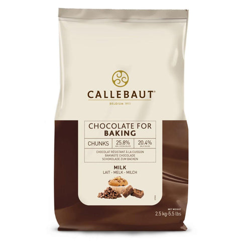 Callebaut Chocolate Chunks Milk 25.8% 2.5kg