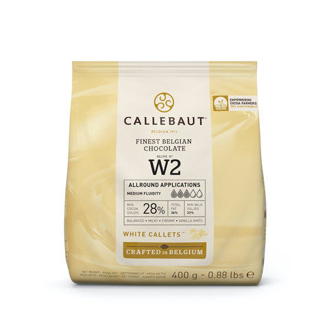 Callebaut W2 Finest Belgian White Chocolate Callets 28.0% Cocoa 400g