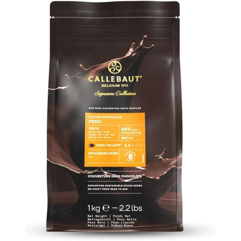 Callebaut Zestina Peru Organic Couverture Dark Chocolate Callets 1 x 1kg