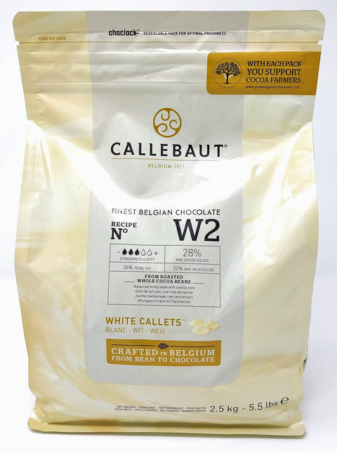 Callebaut W2 White Chocolate Callets 28% 2.5kg