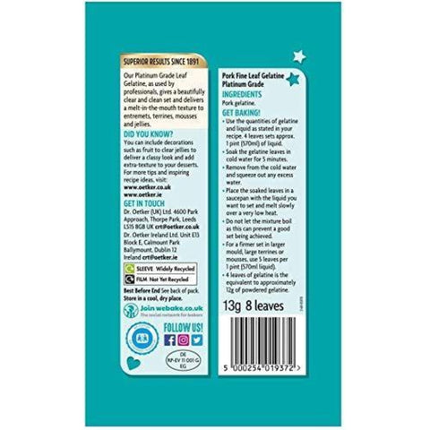 Dr Oetker Leaf Gelatine 30 x 13g