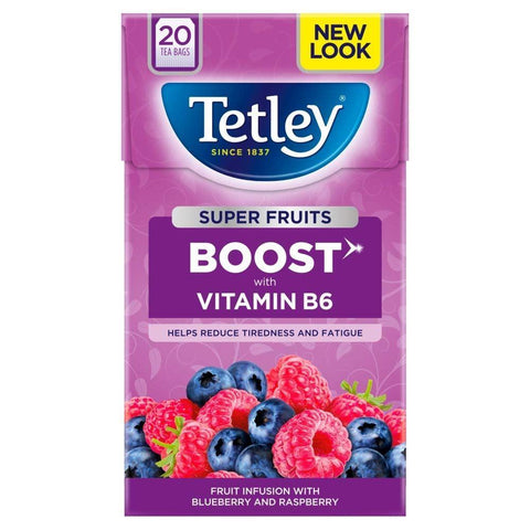 Tetley Super Fruits Blueberry & Raspberry Boost Tea Bags  - 20 Pack (40g)