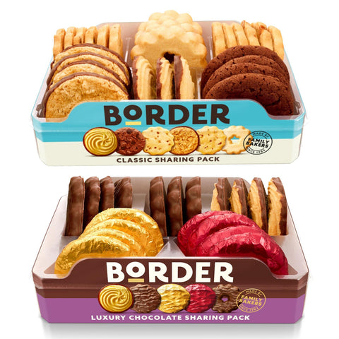 Border Biscuits Bundle Luxury Chocolate 365g & Sharing Pack 400g