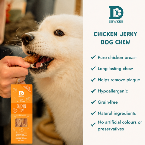 Dewkes Chicken Jerky Dog Treats 40g 100% Chicken Breast