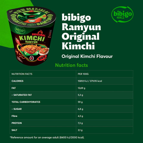 Bibigo Original Kimchi Ramyun Stir-fried  8 x 98g