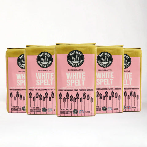 Matthews Cotswold White Spelt Flour 5x 1.5kg Bags