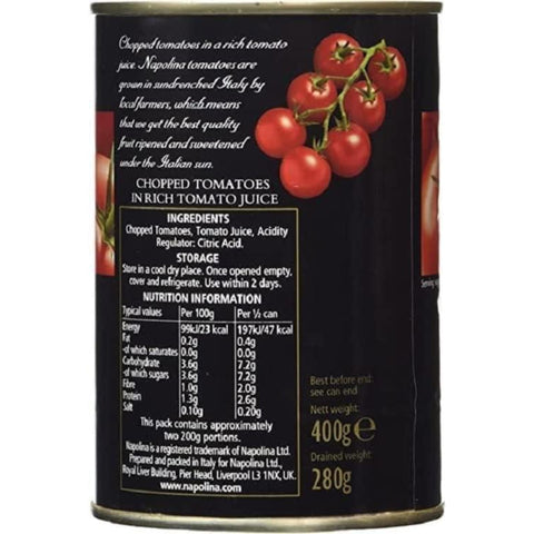Napolina Chopped Tomatoes 12 x 400G