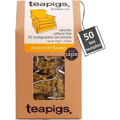 Teapigs Chamomile Flowers herbal tea, box of 50 tea temples