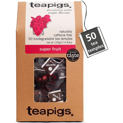 Teapigs Super Fruit herbal tea, box of 50 tea temples