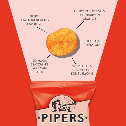 Pipers Crisps Custom 24 Pack – Pick 3 Flavours (8 Bags Each, 40g)