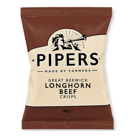 Pipers Crisps Berwick Longhorn Beef Flavour 40g Packs