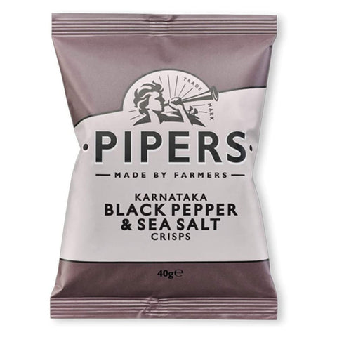 Pipers Gluten-Free Karnataka Black Pepper & Sea Salt Vegan Crisps 40g