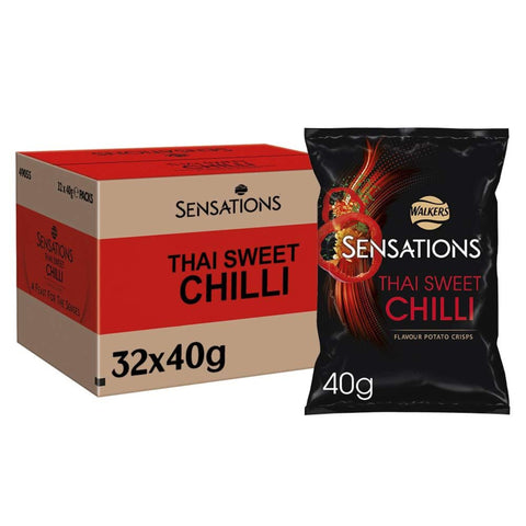 Walkers Sensations Thai Sweet Chilli Thick Cut Case of 32 x 40g