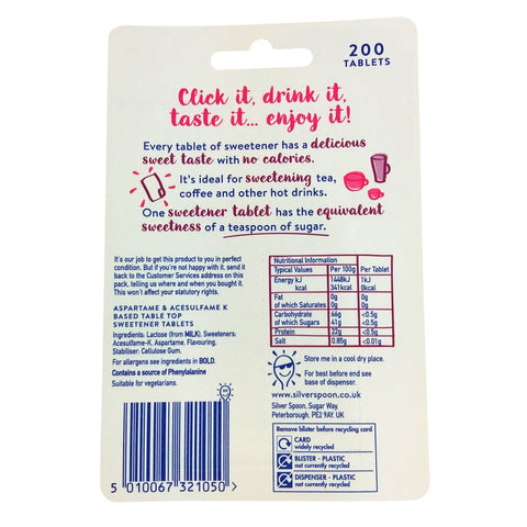 Silver Spoon Sweetener Tablets 6 x 200 Tablets