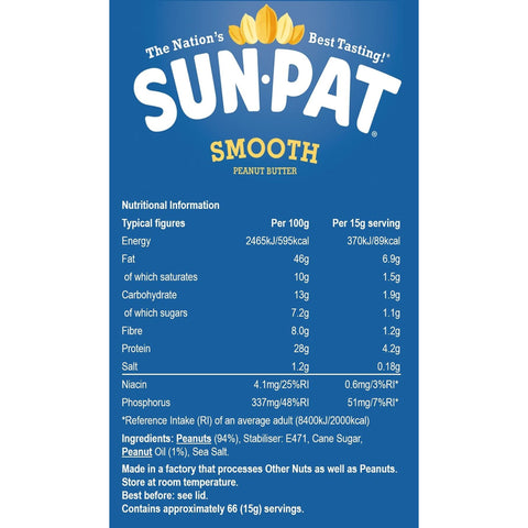 SunPat Smooth Peanut Butter Catering Tub 1kg