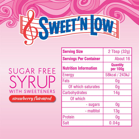 Sweet'N Low Sugar Free Strawberry Flavoured Syrup 510g