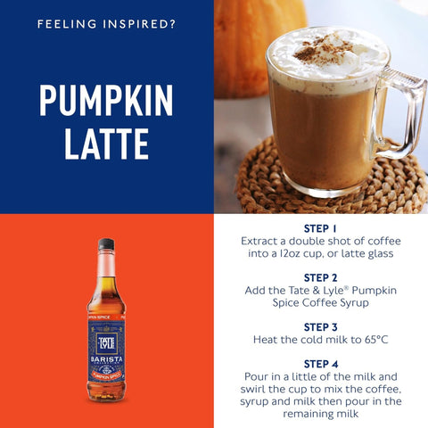 Tate & Lyle Pumpkin Spice Coffee Syrup 750ml Bottles