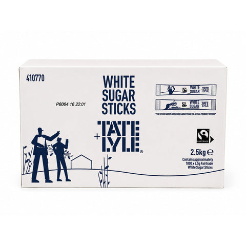 Tate & Lyle Fairtrade White Sugar Sticks 1000 x 2.5g