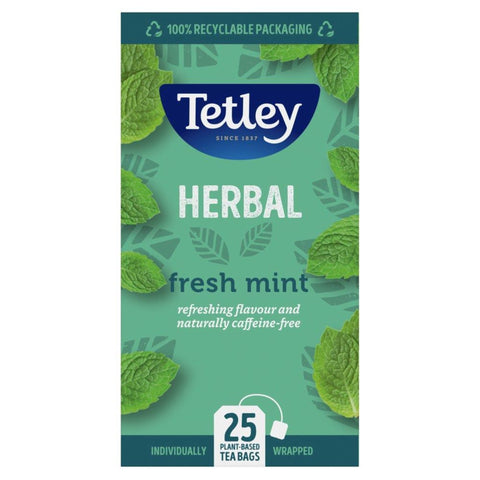 Tetley Herbal Fresh Mint Tea - 6 x 25 Tea Bags