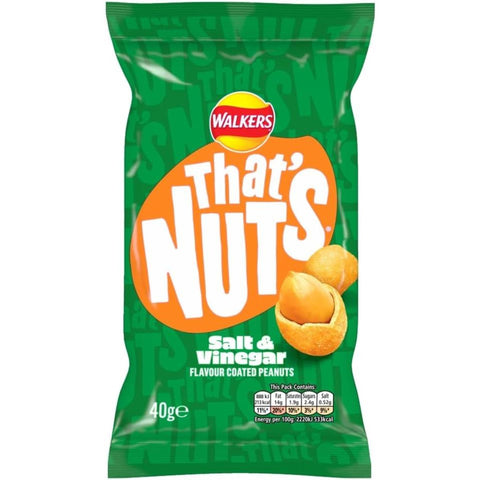 That's Nuts Walkers Salt & Vinegar Bag 20 x 40g