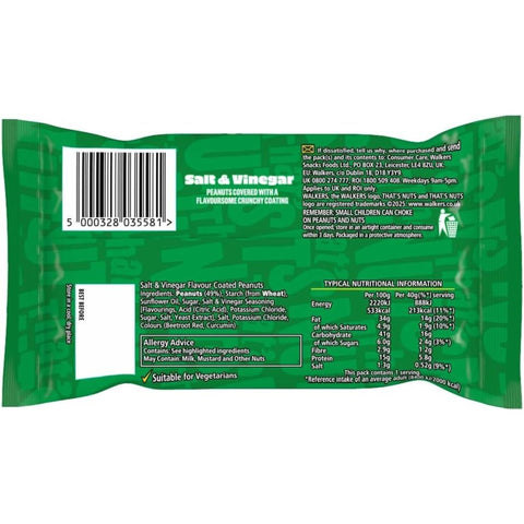 That's Nuts Walkers Salt & Vinegar Bag 20 x 40g