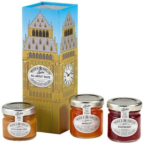 Tiptree Big Ben Box Trio Salted Caramel 28g, Raspberry 42g, Apricot 42g