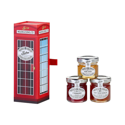 Tiptree Telephone Box Trio Honey 28, Strawberry 42g, Tawny Orange 42g