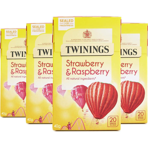 Twinings Strawberry & Raspberry Tea Bags 4 x 20 x 2g