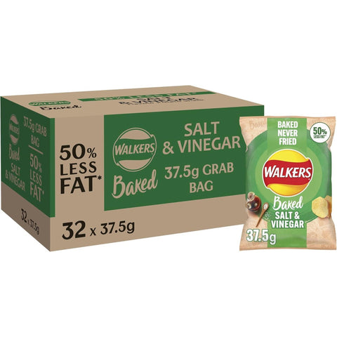 Walkers Baked Sea Salt & Vinegar Crisps 32 x 37.5g