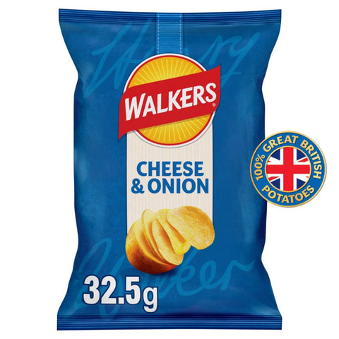 Walkers Cheese & Onion Crisps Box 32 x 32.5g