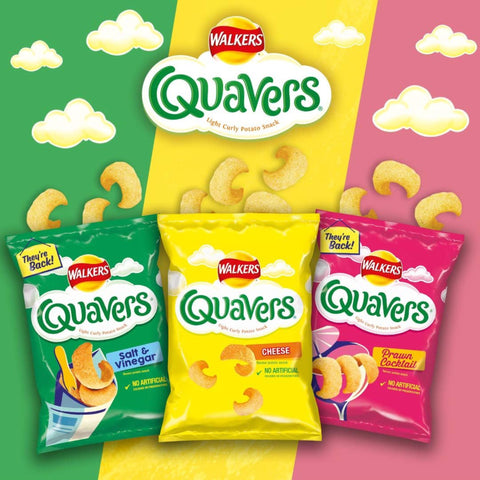 Walkers Crisps Quavers Cheese Snacks Box 32 x 20g