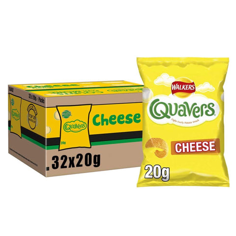 Walkers Crisps Quavers Cheese Snacks Box 32 x 20g