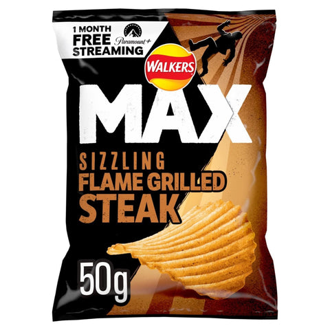 Walkers Max Flame Grilled Steak Crisps 24 x 50g