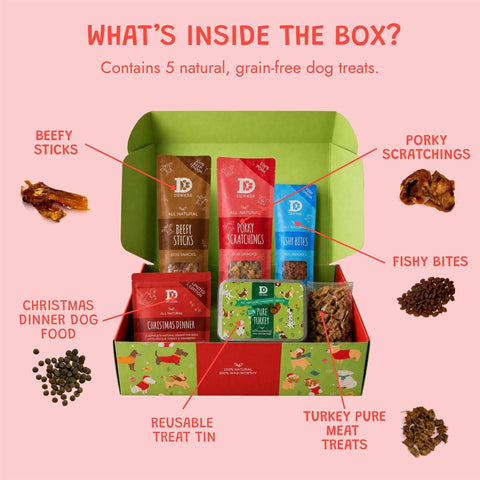 Dewkes Christmas Dog Treat Gift Box, packaging photo 4