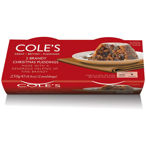 Cole's Brandy Christmas Pudding Twin Pack 125g